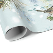 Chickadee Bird Snow Pineca Geschenkpapier (Rolleneckpunkt)