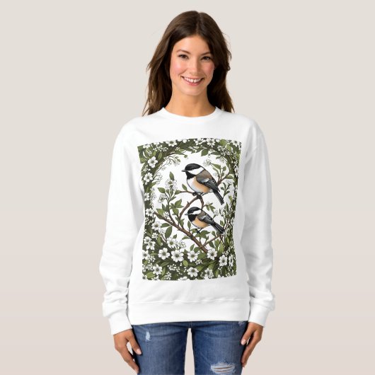 Chickadee Bird und Massachusetts Mayf Sweatshirt (Vorne ganz)