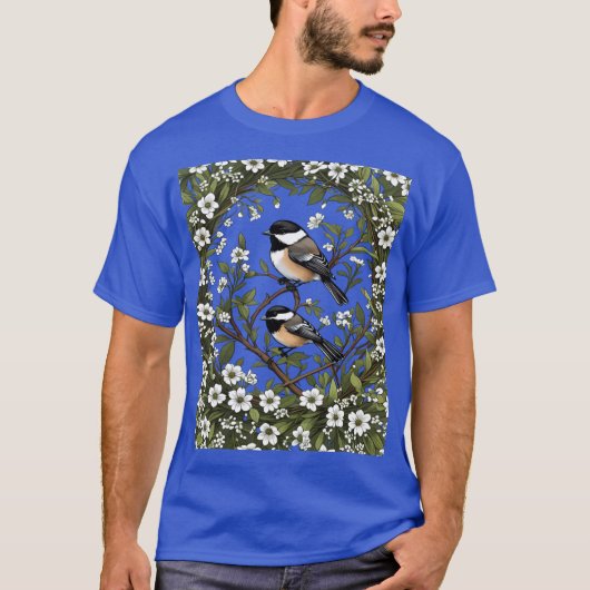 Chickadee Bird und Massachusetts Mayfl T-Shirt (Vorderseite)