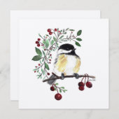 Chickadee Bird Watercolor (Vorne/Hinten)
