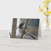 Chickadee Birthday Card Karte (Gelbe Blume)