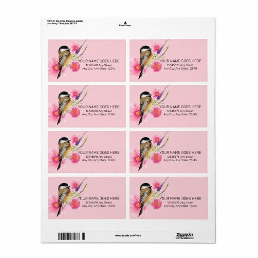 Chickadee Black Capped Wasserfarben (Vorne)