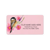 Chickadee Black Capped Wasserfarben Adressaufkleber (Vorne)