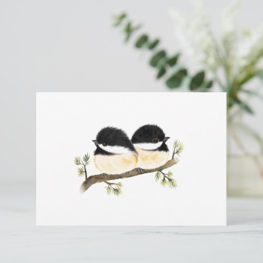 Chickadee Blank Notecards Dankeskarte (Stehend Vorderseite)