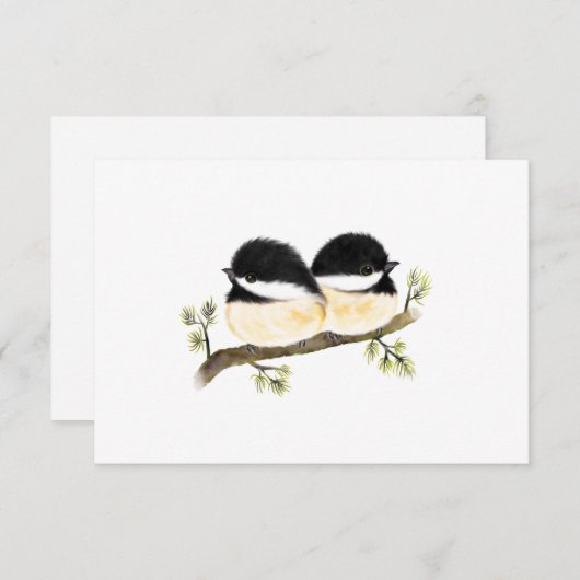 Chickadee Blank Notecards Dankeskarte (Vorne/Hinten)