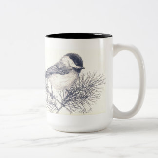 Chickadee-Bleistift-Skizze Coffe Tasse