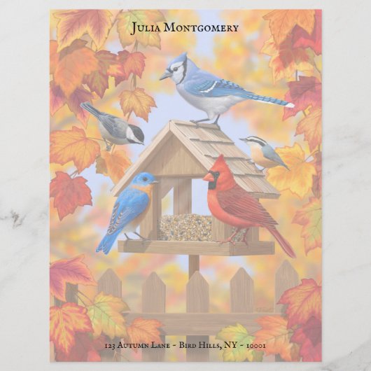 Chickadee Bluebird Kardinal Jay Herbstvogelzuführu (Vorderseite)