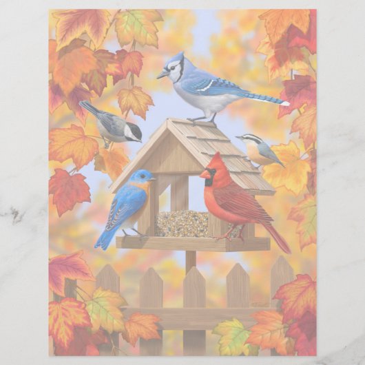 Chickadee Bluebird Kardinal Jay Herbstvogelzuführu (Rückseite)
