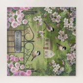 Chickadee Blume Viktorianisch Bauernhof Personalis Puzzle (Horizontal)