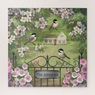Chickadee Blume Viktorianisch Bauernhof Personalis Puzzle