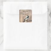 Chickadee-Buchzeichen Quadratischer Aufkleber (Tasche)