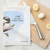 CHICKADEE BUFFALO WINGS von Jeff Willis Art Geschirrtuch (Viertel Falte)