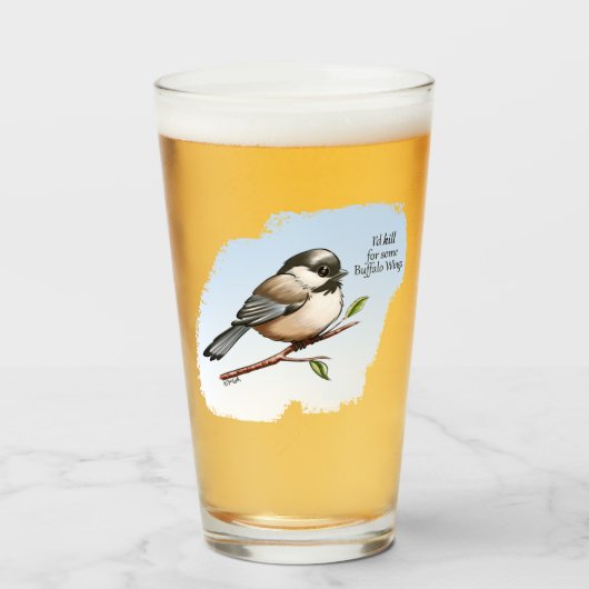 CHICKADEE BUFFALO WINGS von Jeff Willis Art Glas (Vorne (Gefüllt))