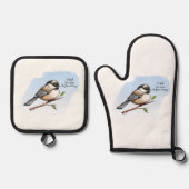 CHICKADEE BUFFALO WINGS von Jeff Willis Art Ofenhandschuh & Topflappen-Set (Vorderseite)