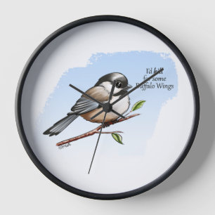 CHICKADEE BUFFALO WINGS von Jeff Willis Art Uhr
