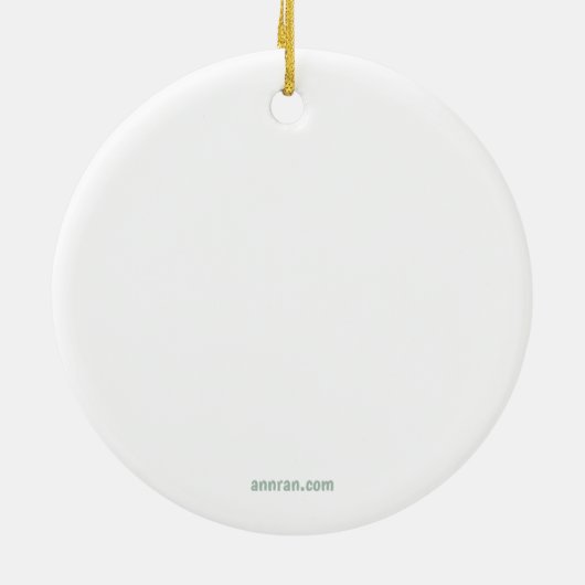 Chickadee by Henry, Green Keramik Ornament (Hinten)