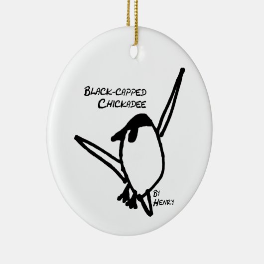Chickadee by Henry, White Keramik Ornament (Rechts)