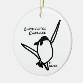Chickadee by Henry, White Keramik Ornament (Links)