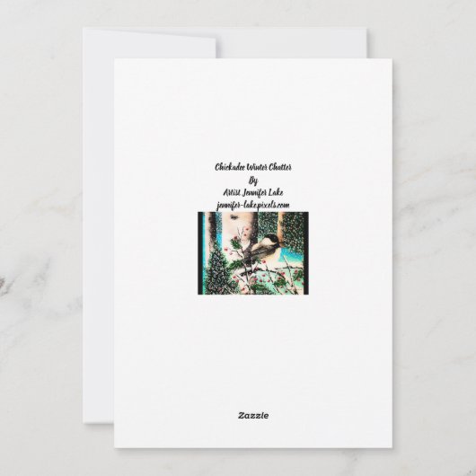 Chickadee Chatter Notecard Feiertagskarte (Rückseite)