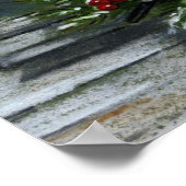 CHICKADEE: CHRISTMAS: ALTES FENSTER POSTER (Ecke)