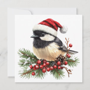 Chickadee Christmas Grußkarte Feiertagskarte