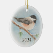 Chickadee Dated Christmas Ornament (Rechts)