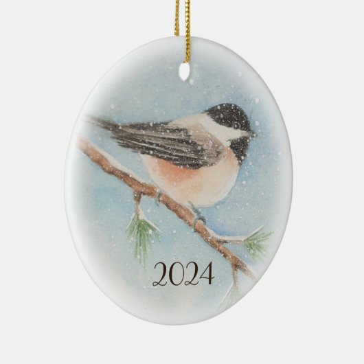 Chickadee Dated Christmas Ornament (Rechts)