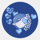 Chickadee de dee bird chicka dei Art Runder Aufkleber (Vorderseite)