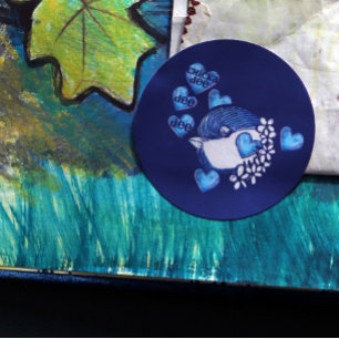 Chickadee de dee bird chicka dei Art Runder Aufkleber