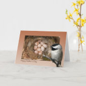 Chickadee der Mutter Tages Karte (Gelbe Blume)