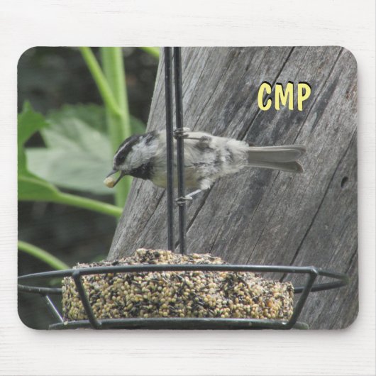 Chickadee Eating Sunflower sud Mousepad (Vorne)