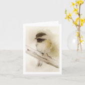 Chickadee Faltkarte Karte (Gelbe Blume)