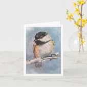 Chickadee Faltkarte Karte (Gelbe Blume)
