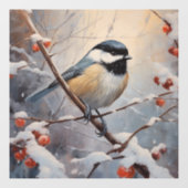 Chickadee Fensteraufkleber (Blatt)