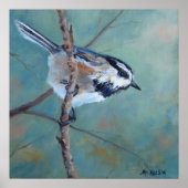 Chickadee Fine Art Bird Print Poster (Vorne)