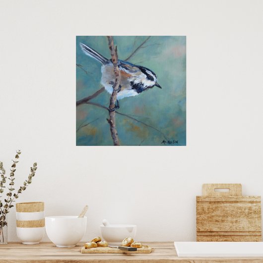 Chickadee Fine Art Bird Print Poster (Küche)