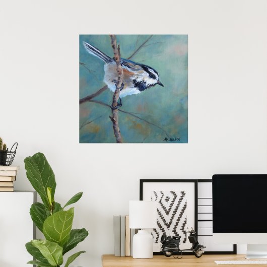 Chickadee Fine Art Bird Print Poster (Heimbüro)