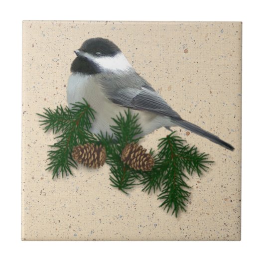 Chickadee-Fliese Fliese (Vorderseite)