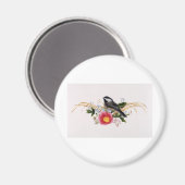 Chickadee Floral Magnet (Vorderseite/Rückseite)