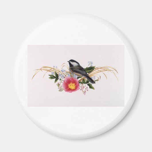 Chickadee Floral Magnet (Vorne)