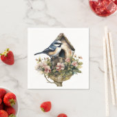 Chickadee Floral Paper Napkin Serviette (Beispiel)