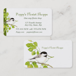 Chickadee Florist Shoppe Blume Visitenkarte