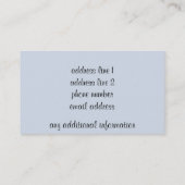 Chickadee-Foto Visitenkarte (Rückseite)