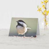 Chickadee-Fotografie Karte (Gelbe Blume)