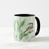 Chickadee Garden Bird Individuelle Name Tasse (VorderseiteRechts)