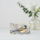 Chickadee Garden Blume Wasserfarben Visitenkarte (Stehend Vorderseite)