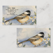 Chickadee Garden Blume Wasserfarben Visitenkarte (Vorne/Hinten)