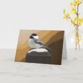 Chickadee Geburtstagskarte (Großes Print) Karte (Gelbe Blume)
