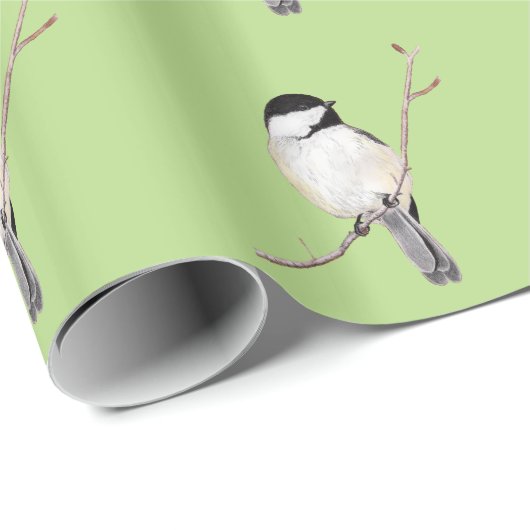 Chickadee Geschenkpapier (Rolleneckpunkt)