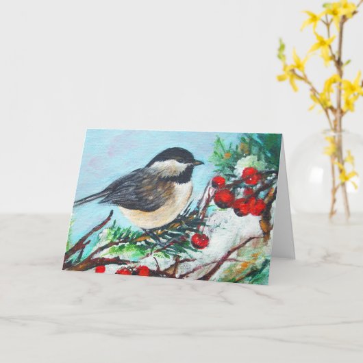 Chickadee Get Well Card Karte (Gelbe Blume)